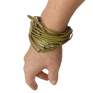 Gillian Julius Bracelet Gold-tone olive cord wrap bracelet by Gillian Julius